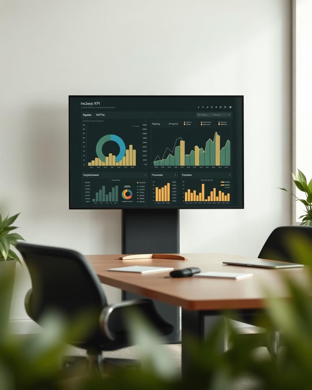 Executive KPI dashboard on a screen